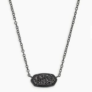 Elisa pendant necklace in black drusy and gift box
